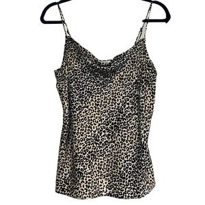 Nine West Leopard Print Satin Camisole Top - Size medium